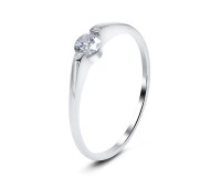 Round CZ Stone Silver Rings CSR-402